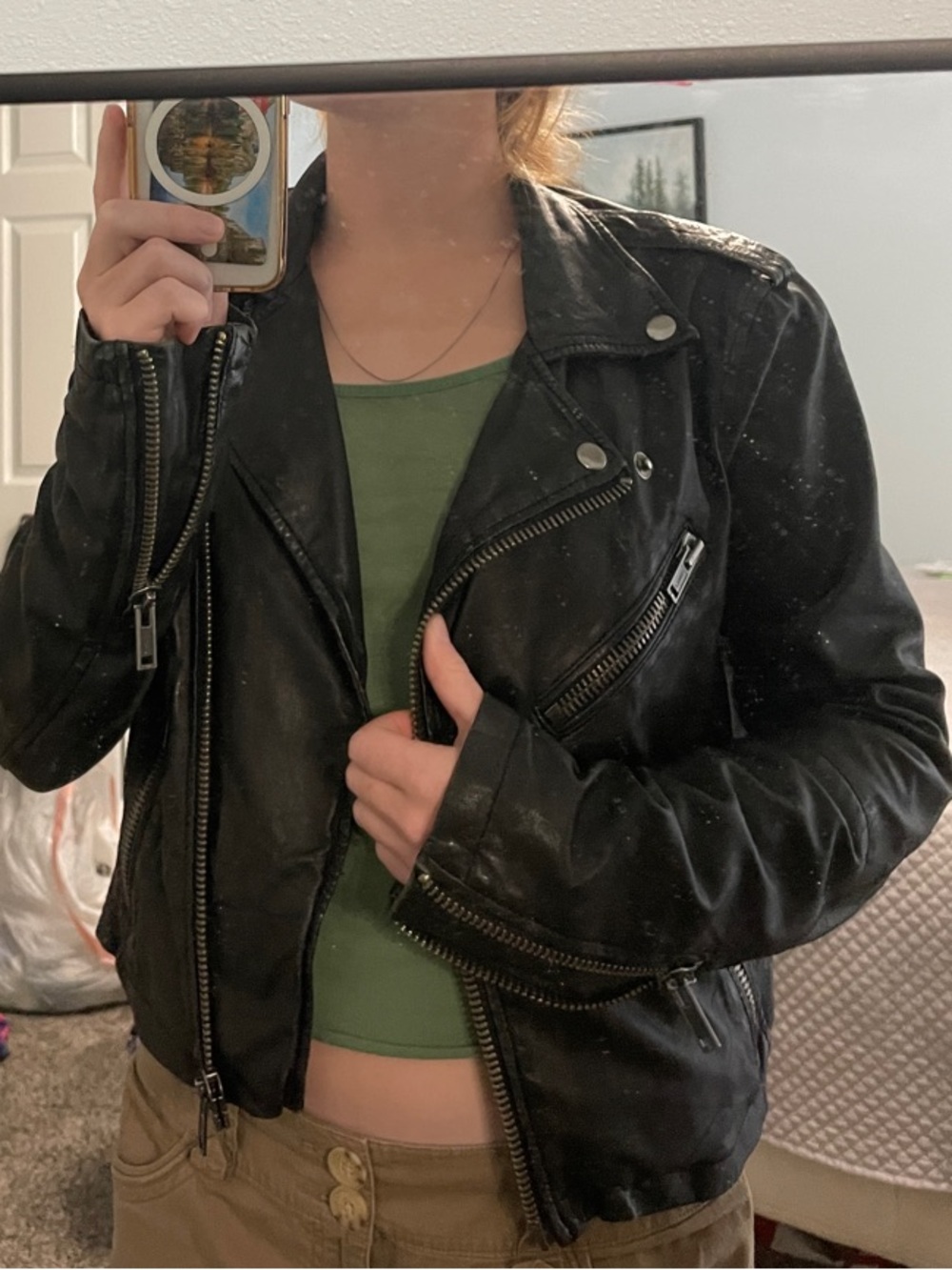 Topshop Botique 100% genuine leather biker jacket- size US 8